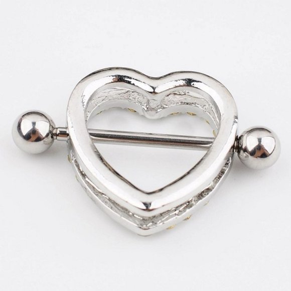 Nipple Piercing ~ Per Pair ~ Crystal ~ Hearts ~ 5 - Colors - Picture 11 of 11